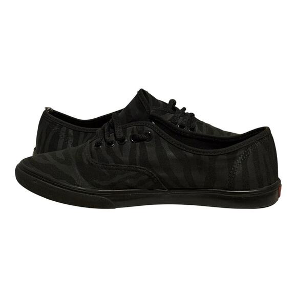 Vans Authentic Zebra Stripe Black Canvas Skate Shoes Women's 8 Triple Black - Picture 6 of 8